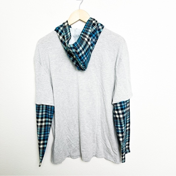 Disney The Haunted Mansion Layered Look Pullover Hoodie plaid size medium grunge - Picture 6 of 7